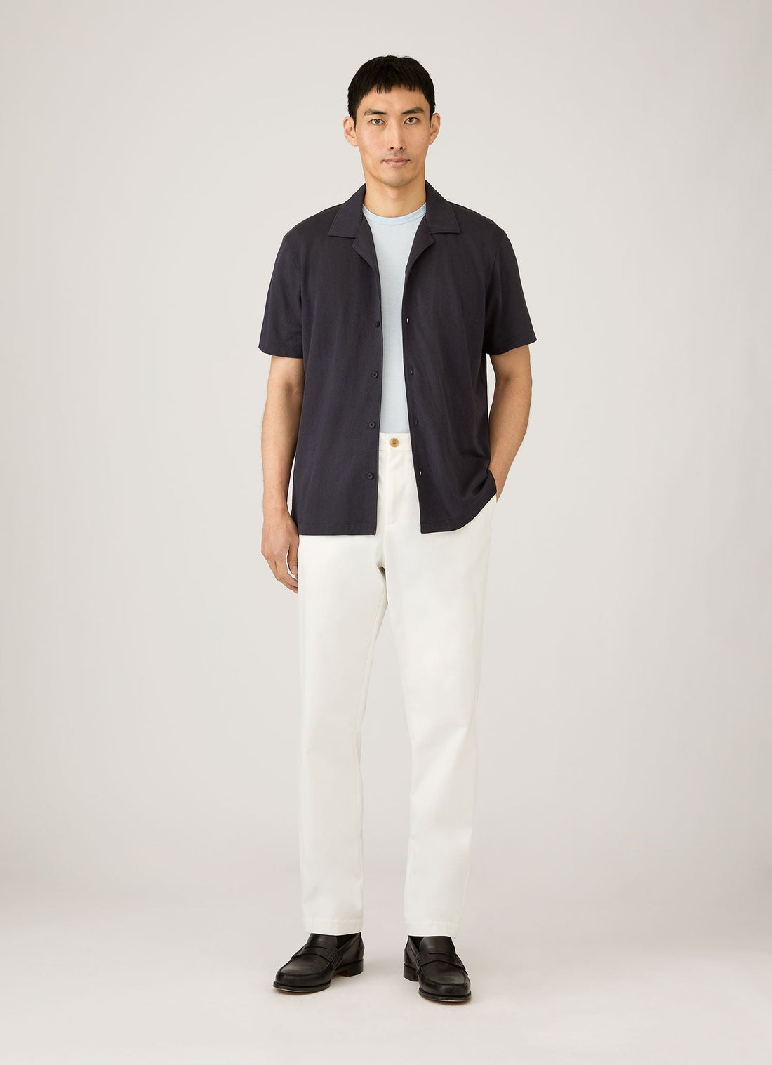 Men's Cotton Drill Trouser in Warm White