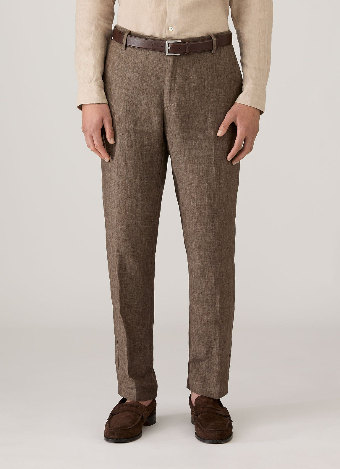 Men's Linen Trouser in Dark Walnut