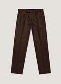 Men's Boiled Wool Trouser in Truffle