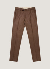 Men's Wool Cashmere Flannel Trouser in Light Brown Melange