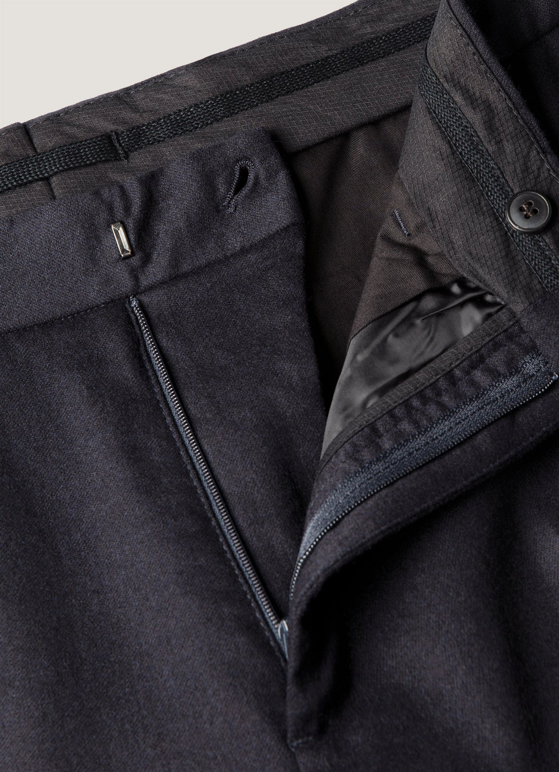 Men's Wool Cashmere Flannel Trouser in Navy
