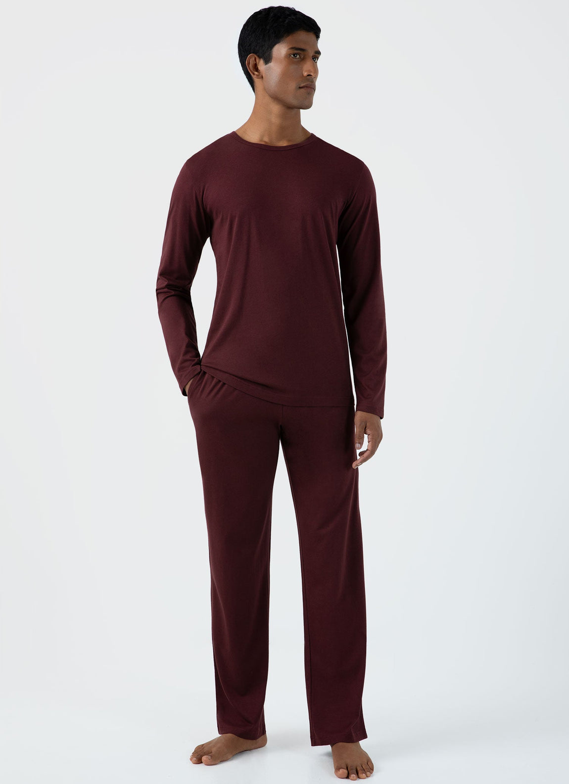 Men's Cotton Modal Lounge Pant in Maroon