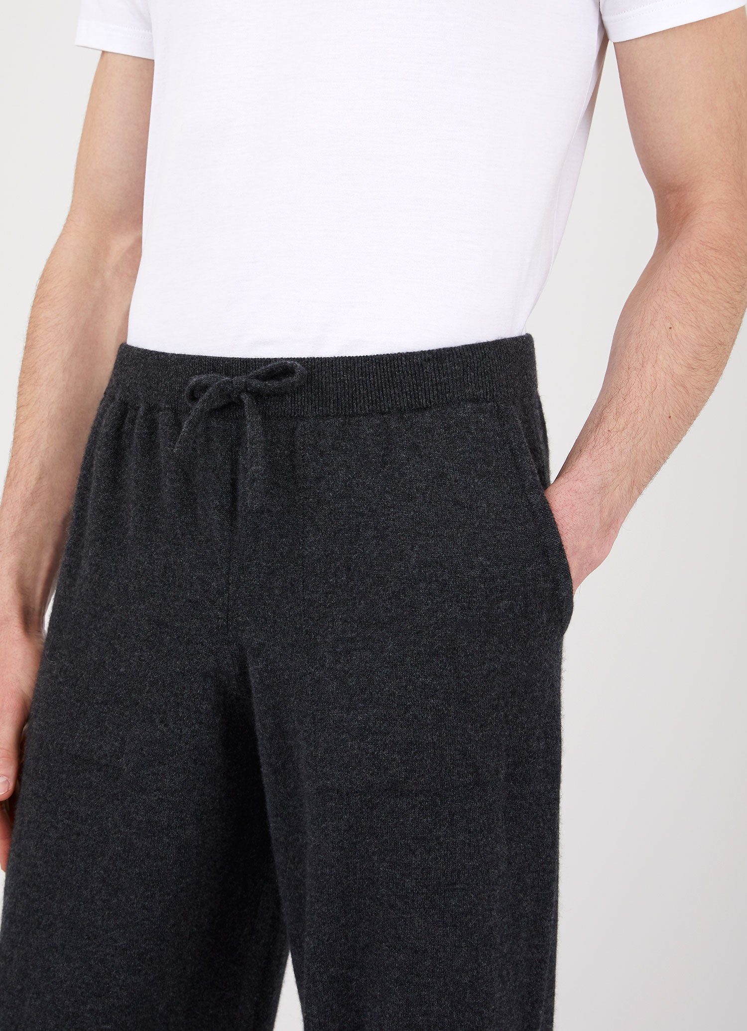 Men's Cashmere Lounge Pant in Charcoal Melange