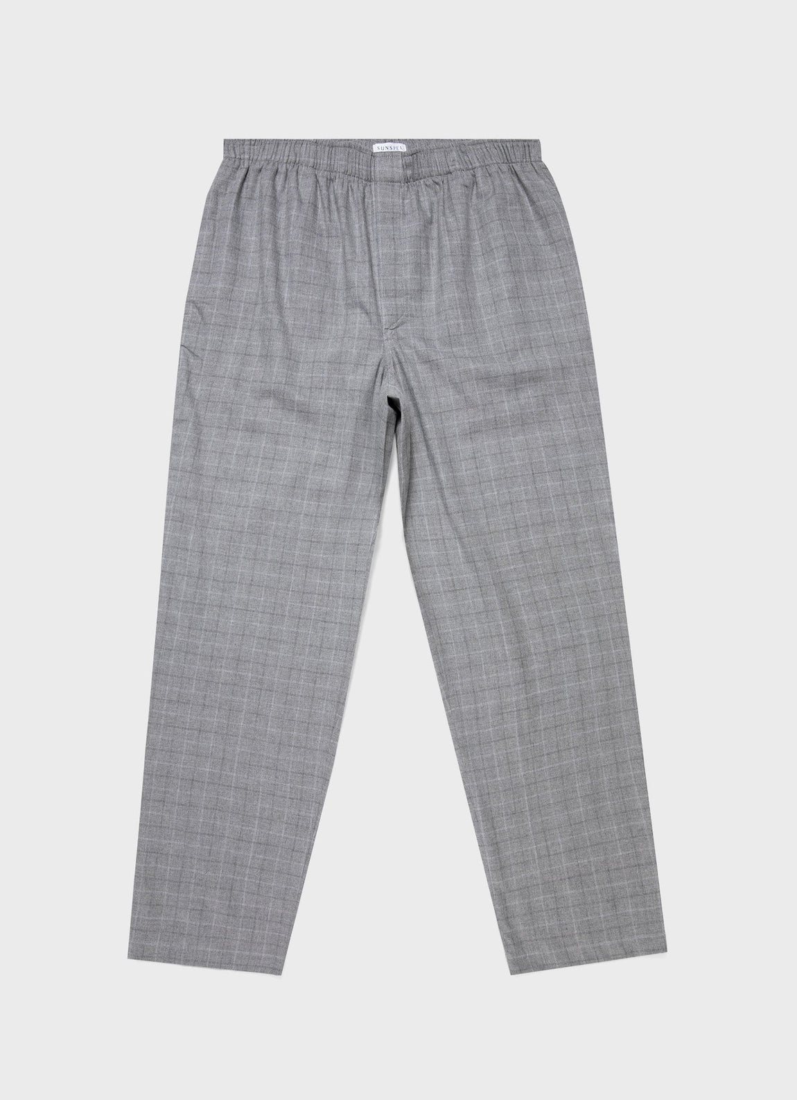 Men's Cotton Flannel Pyjama Trouser in Mid Grey Check