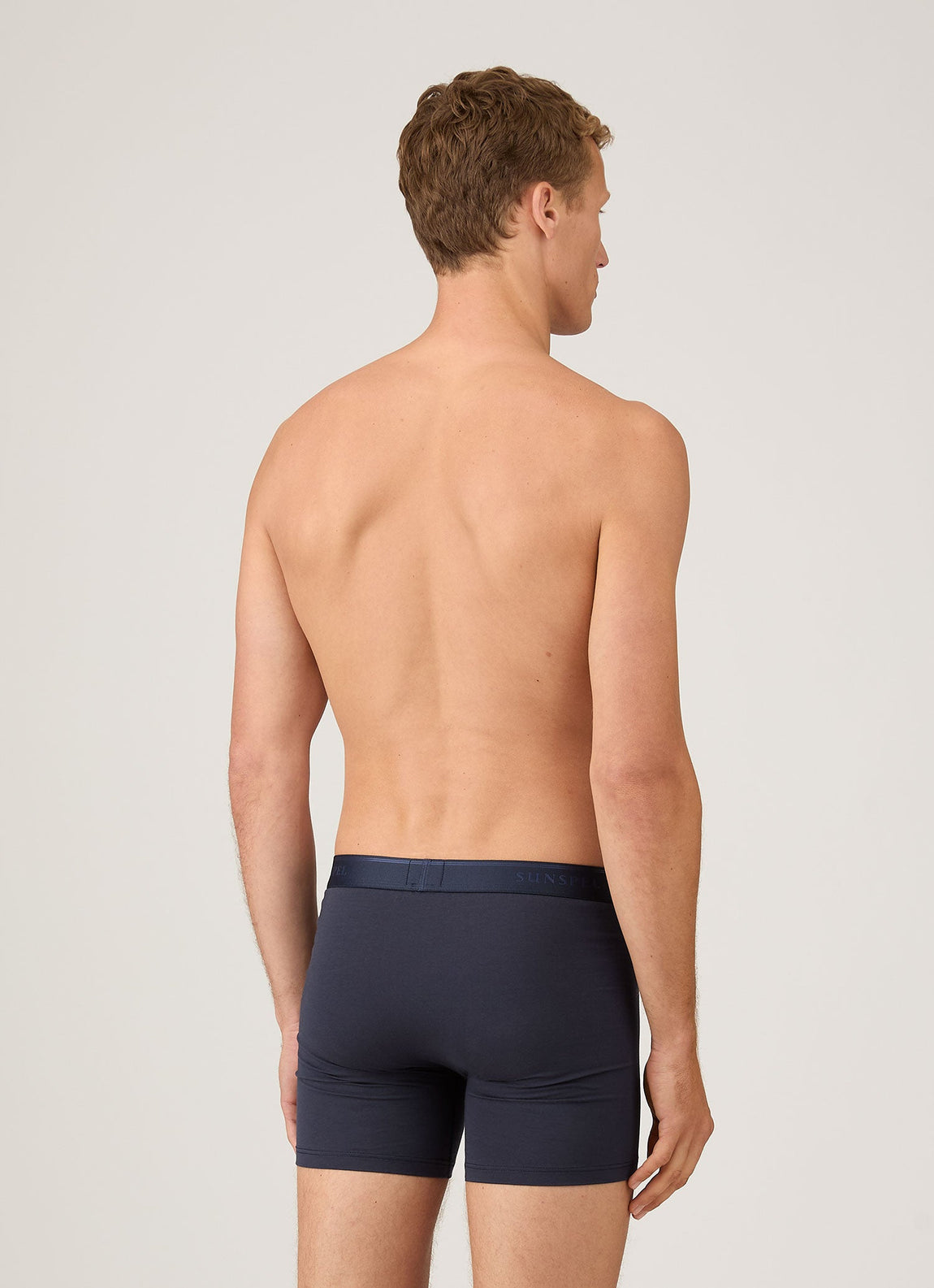 Men's Supima Cotton Stretch Boxer Briefs in Navy