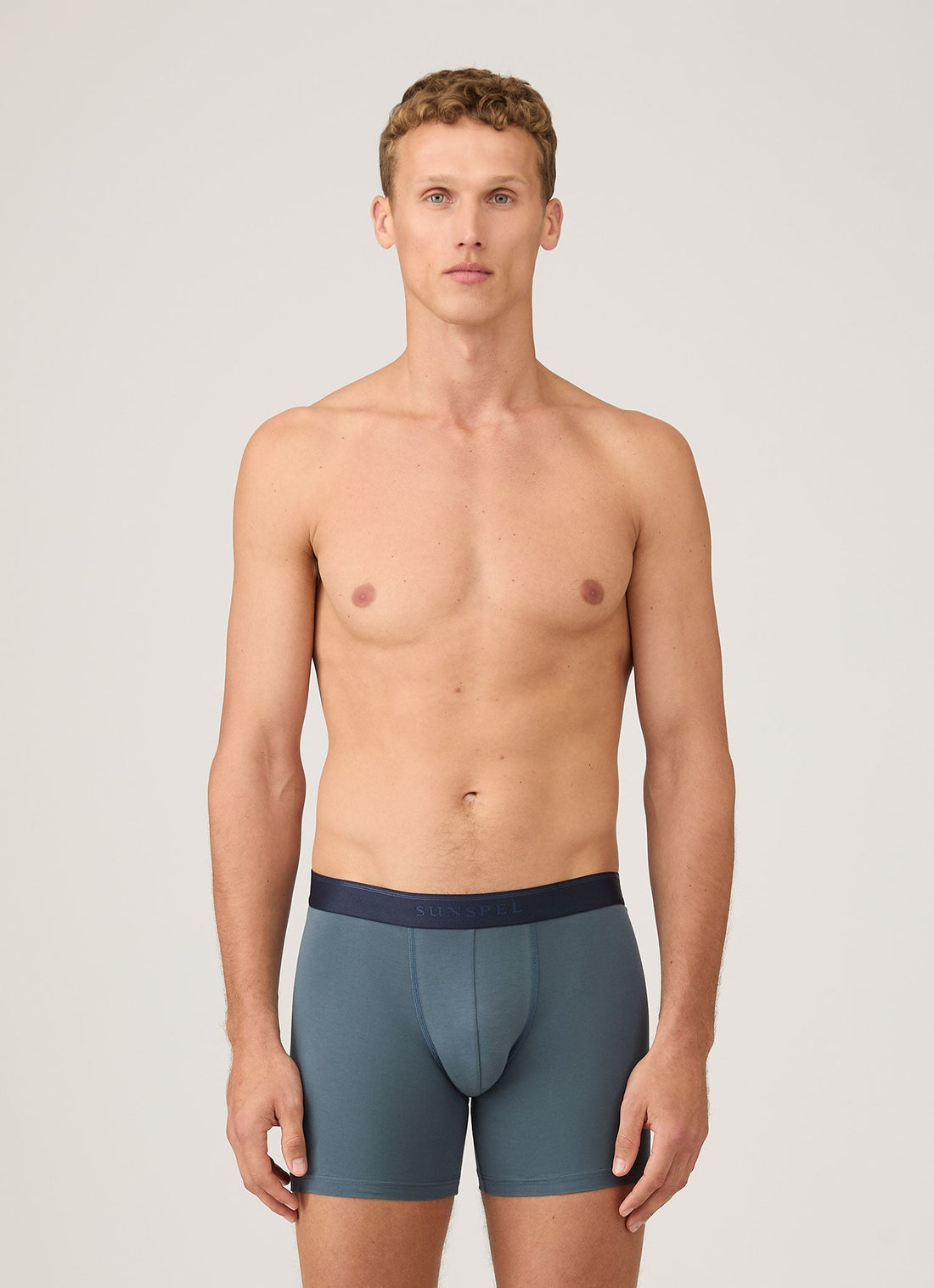 Men's Supima Cotton Stretch Boxer Briefs in Dark Petrol