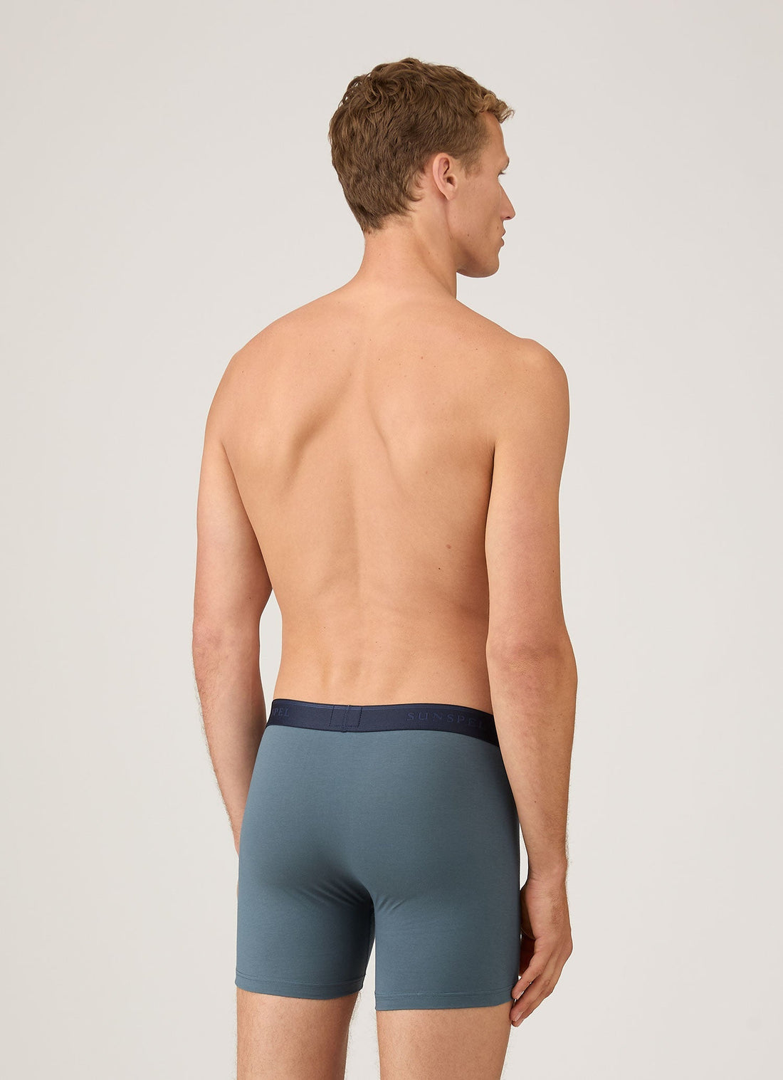 Men's Supima Cotton Stretch Boxer Briefs in Dark Petrol