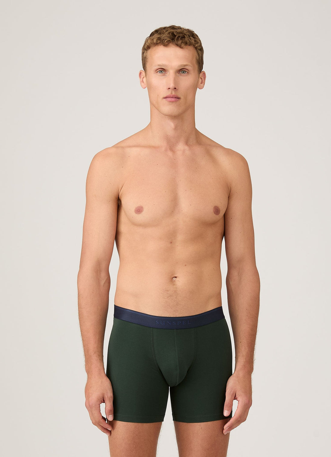 Men's Supima Cotton Stretch Boxer Briefs in Seaweed