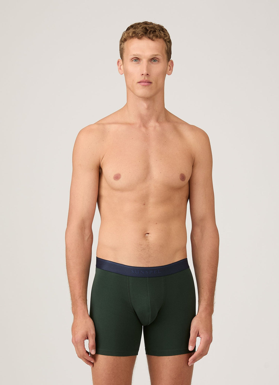 Men's Supima Cotton Stretch Boxer Briefs in Seaweed