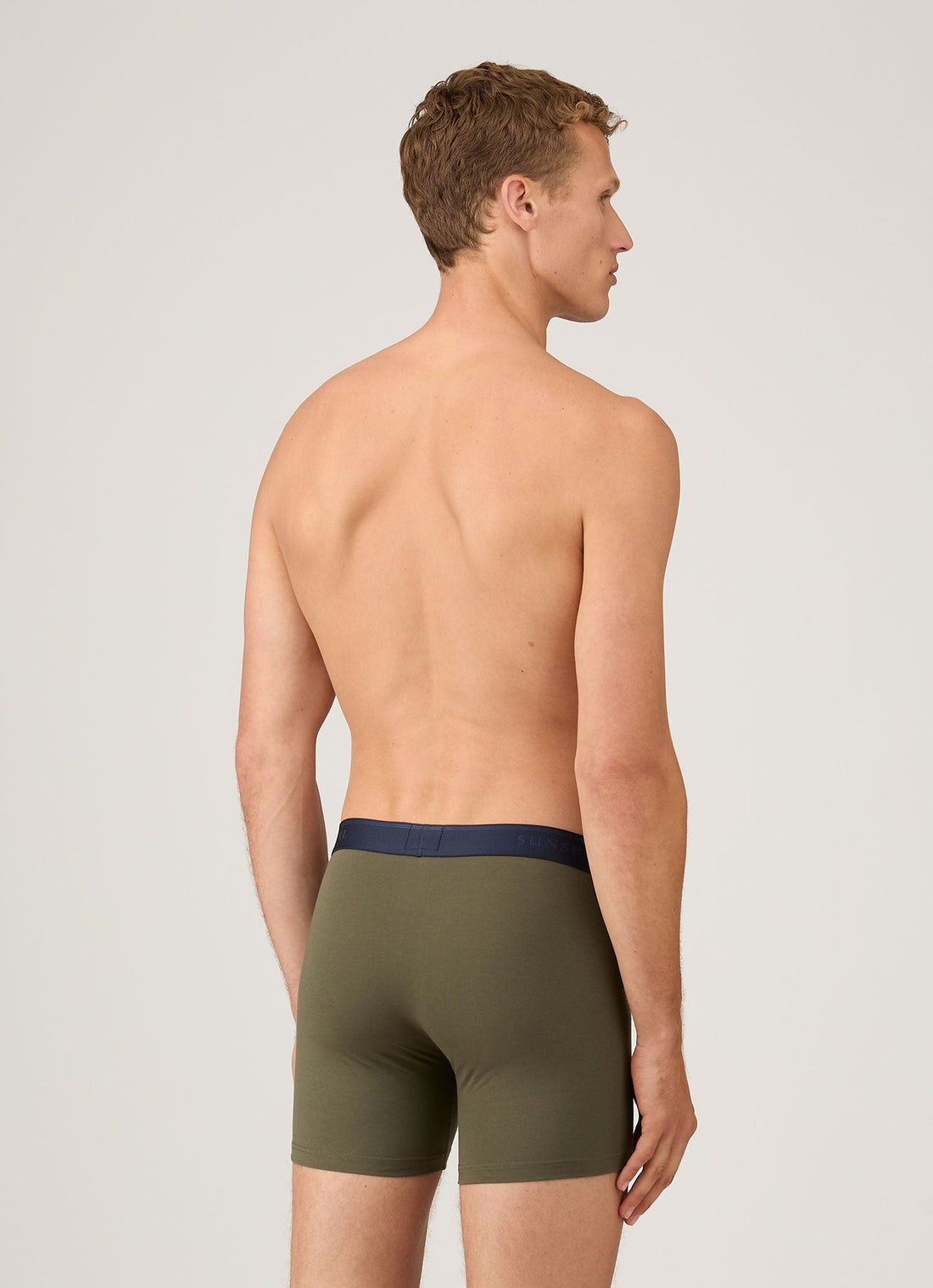 Men's Supima Cotton Stretch Boxer Briefs in Khaki