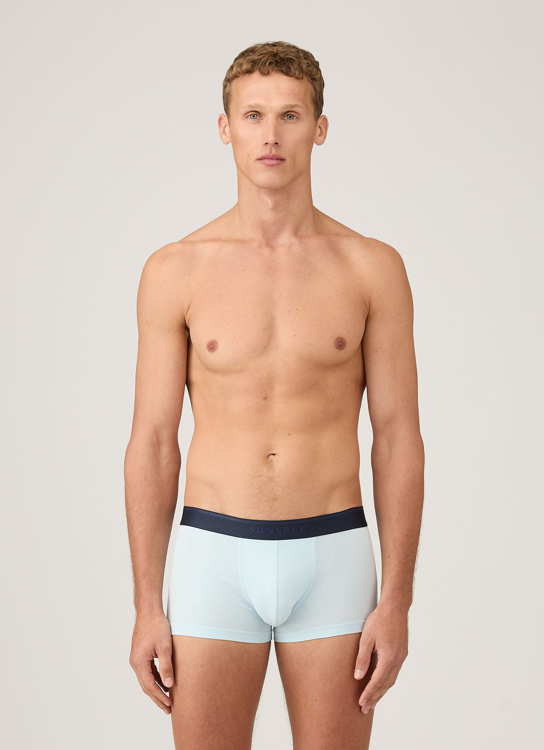 Men's Supima Cotton Stretch Trunks in Light Blue