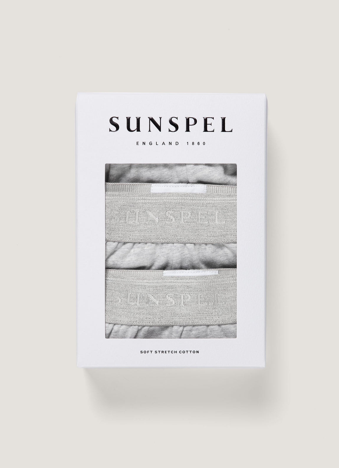 Men's Stretch Cotton Trunks 3-Pack in Grey Melange