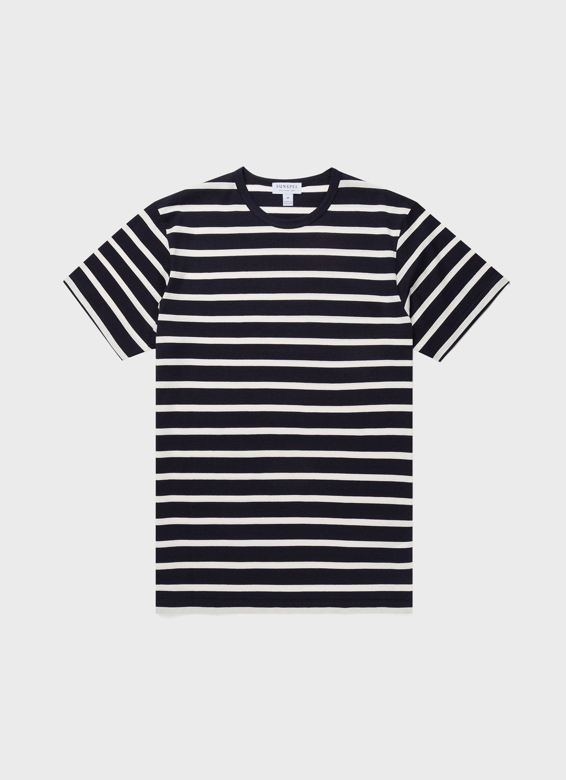 Men's Classic T-shirt in Navy/Ecru Breton Stripe