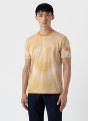 Men's Classic T-shirt in White/Cider English Stripe