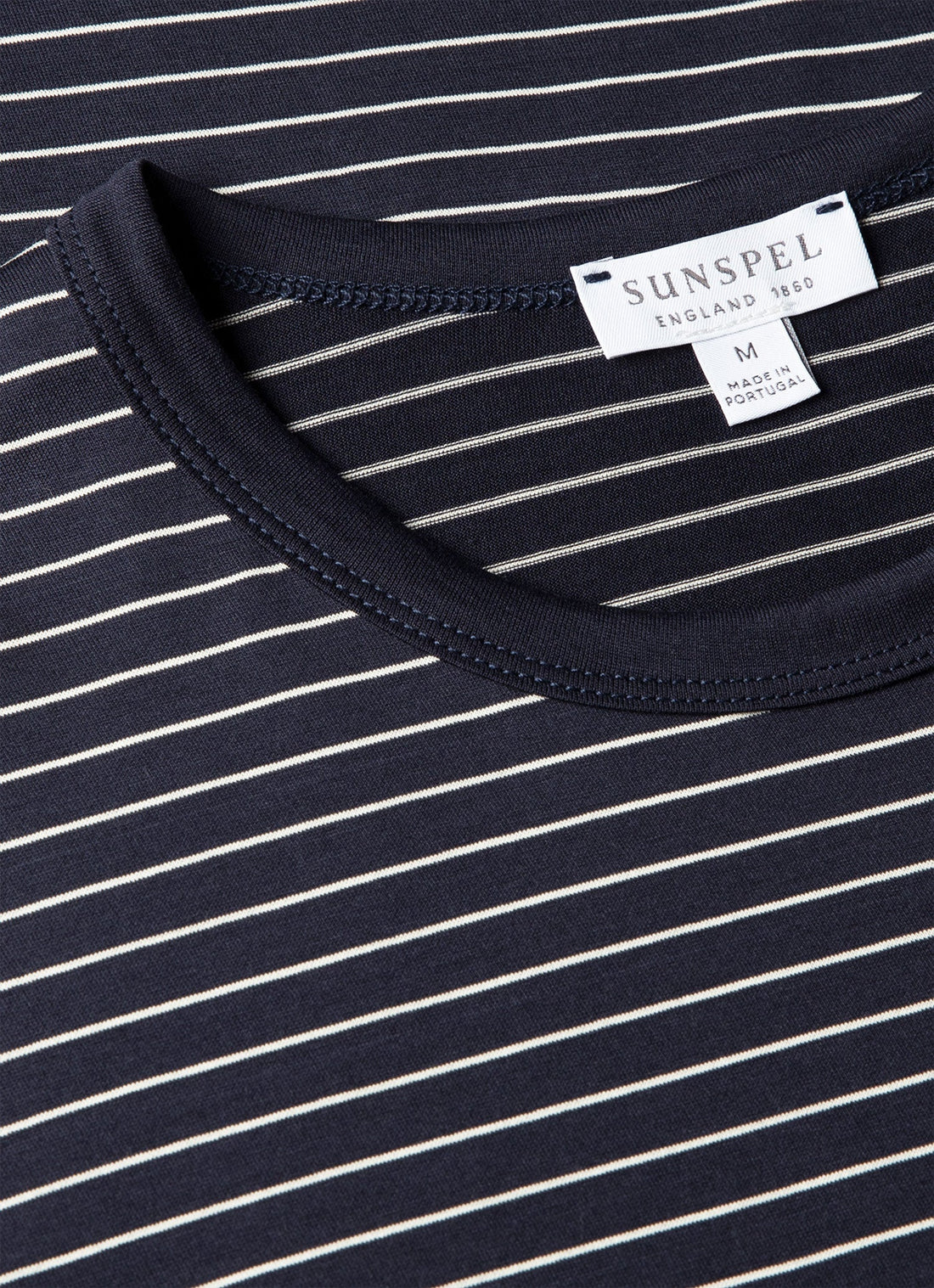 Men's Classic T-shirt in Navy/Ecru Pinstripe