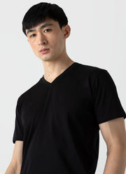 Men's Riviera V Neck T-shirt in Black