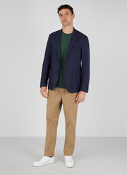 Men's Cotton Linen T-shirt in Deep Green