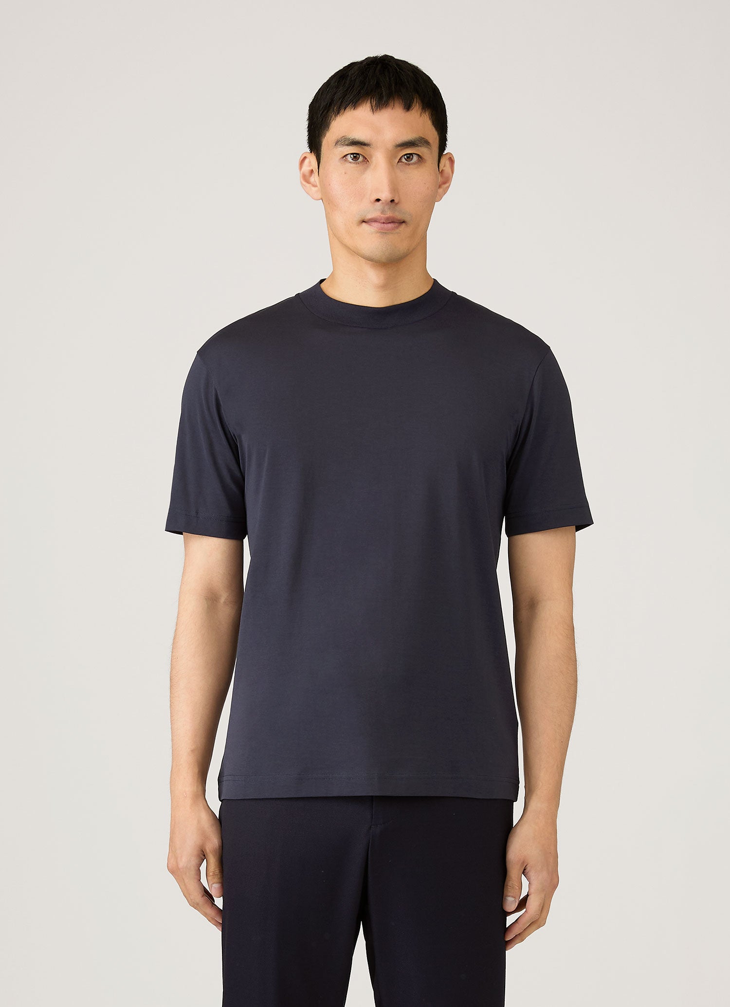 Men's Mock Neck T-shirt in Navy
