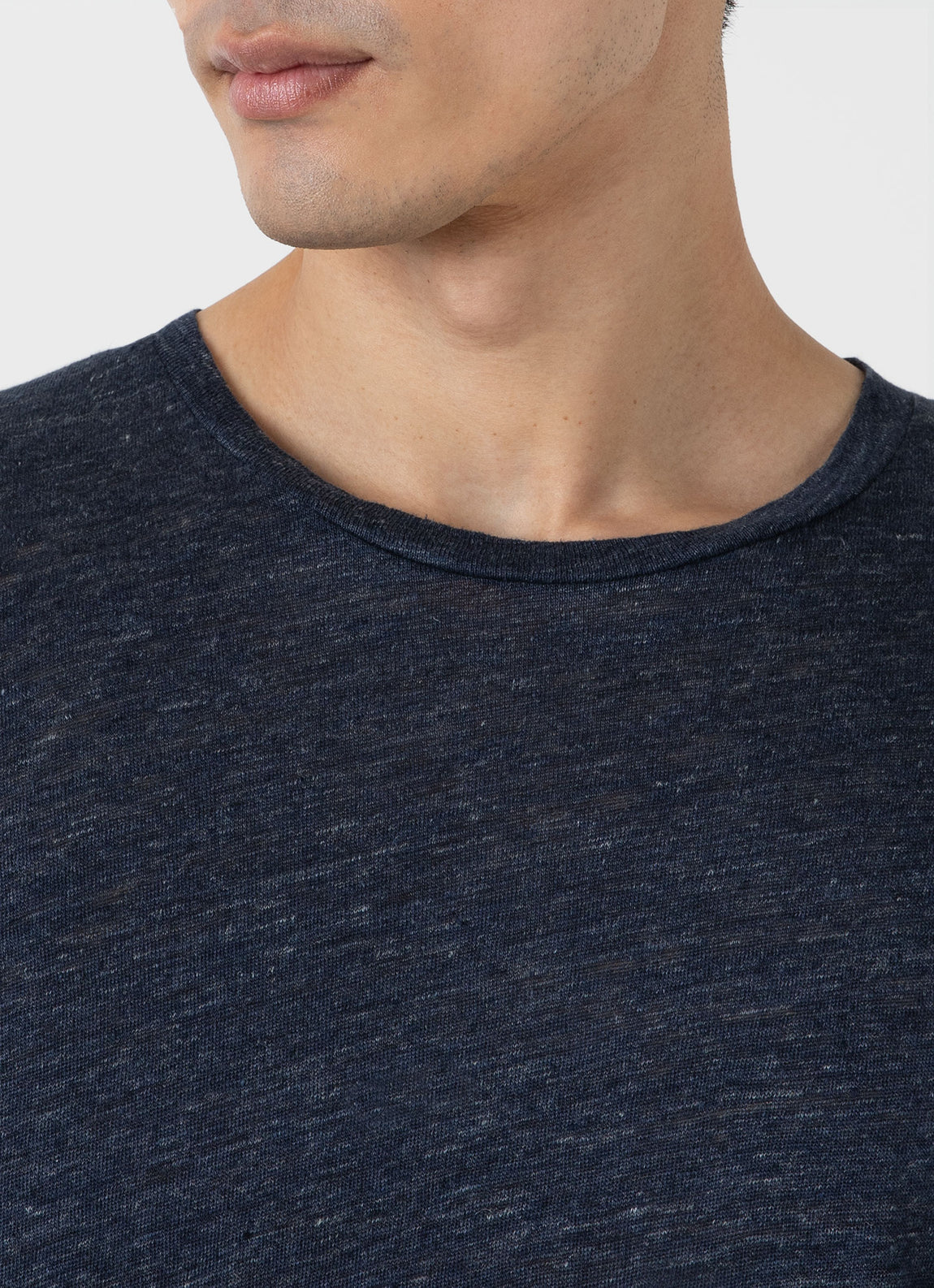 Men's Linen T-shirt in Navy Melange