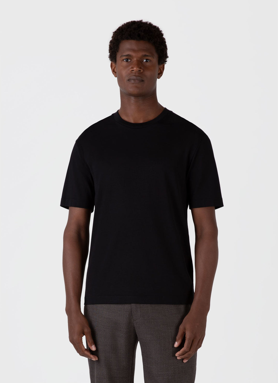 Men's Silk Cotton T-shirt in Black