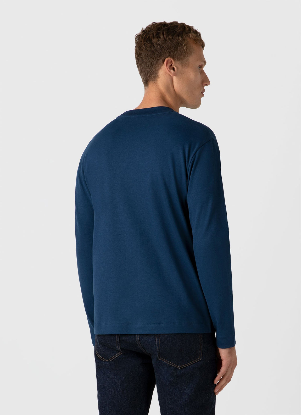 Men's Long Sleeve Heavyweight T-shirt in Naval Blue