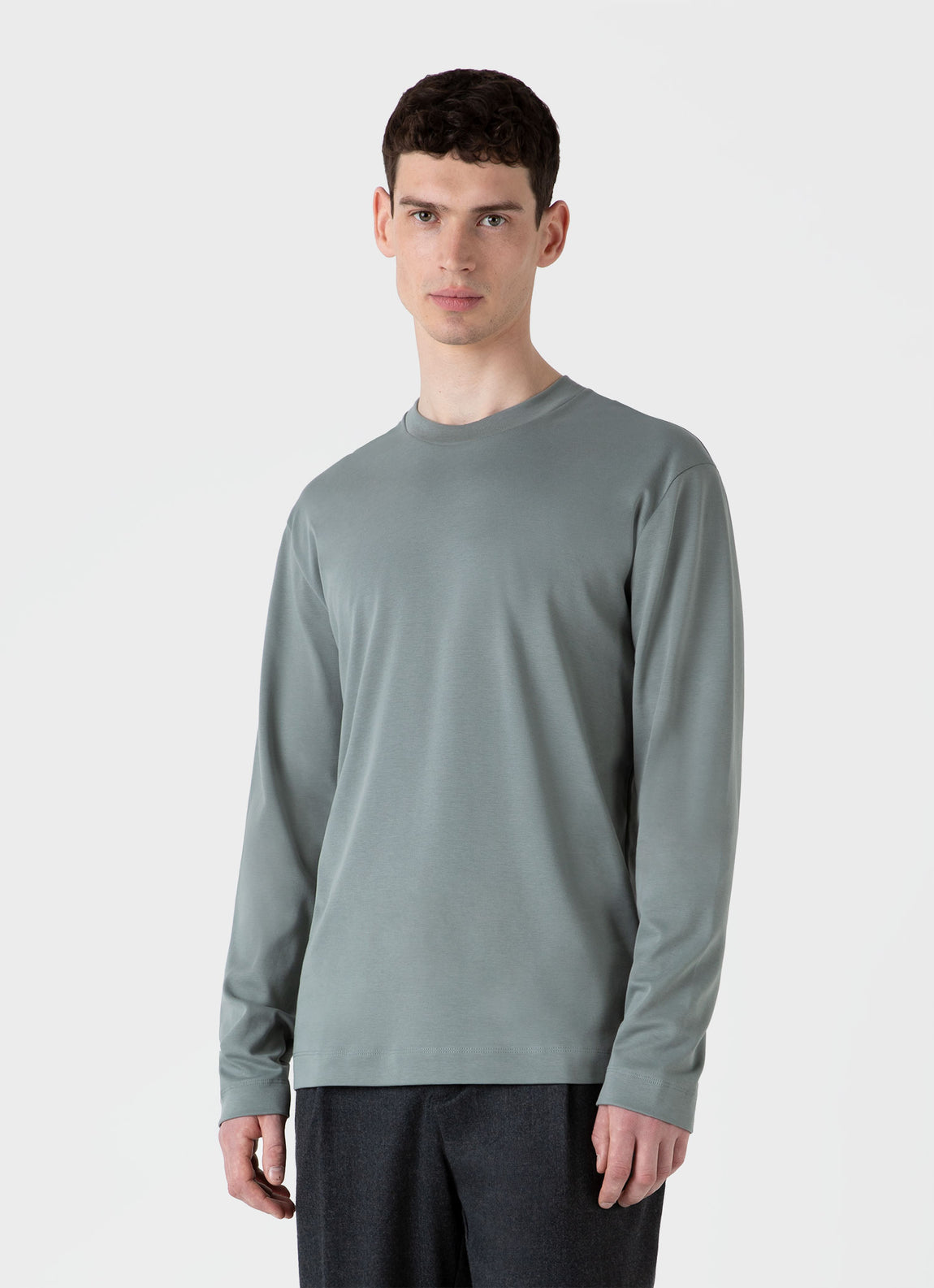 Men's Long Sleeve Heavyweight T-shirt in Smoke Green