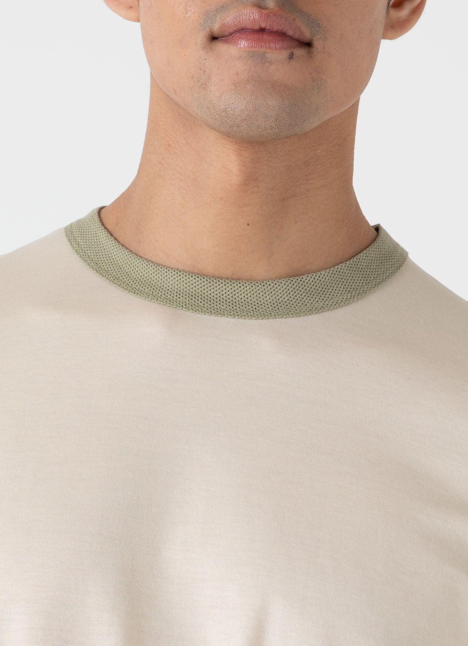 Men's Classic Ringer T-shirt in Pale Khaki