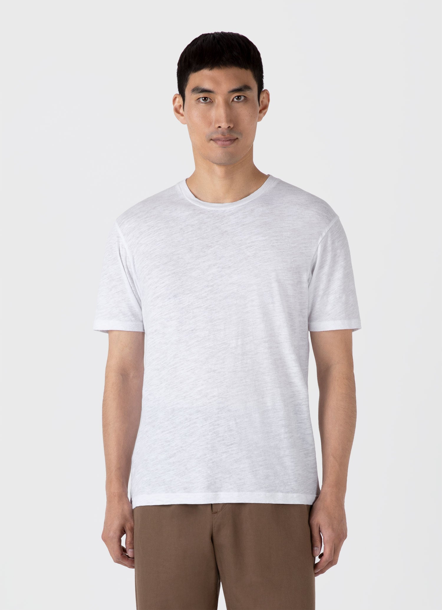 Men's Cotton Linen T-shirt in White