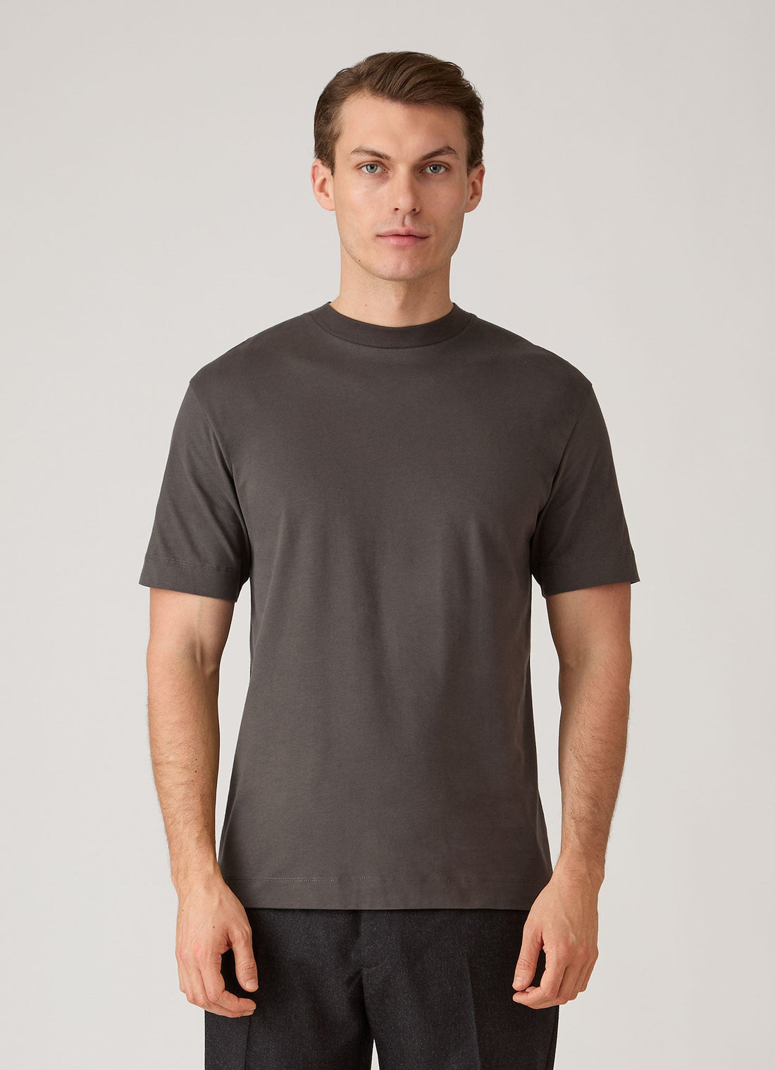 Men's Brushed Cotton T-shirt in Anthracite