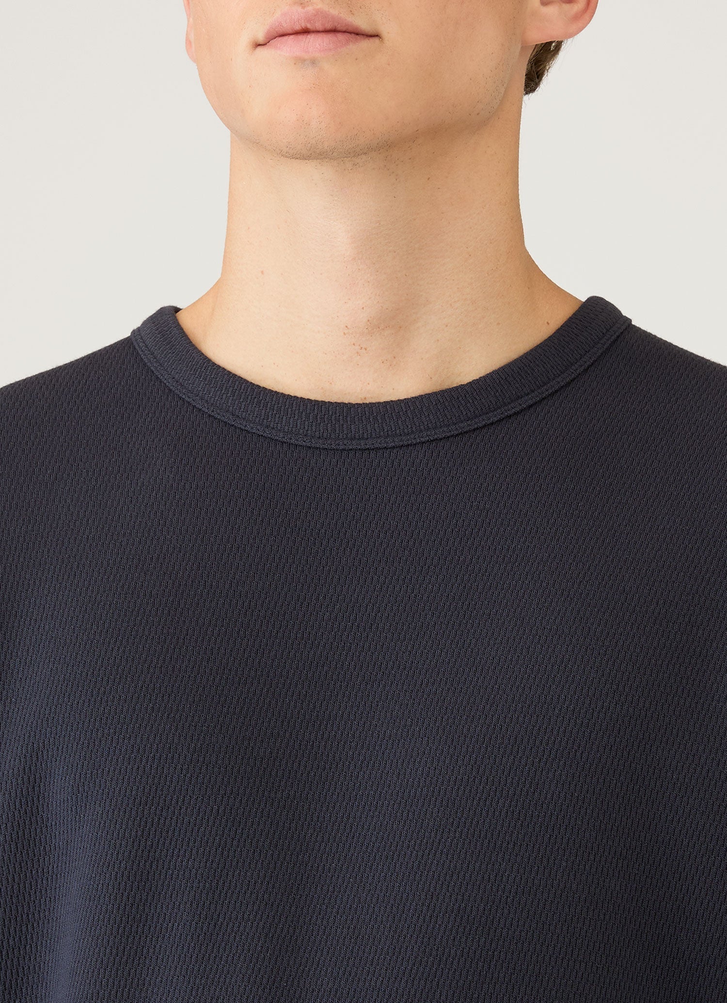 Men's Long Sleeve Cellulock Crew Neck in Navy