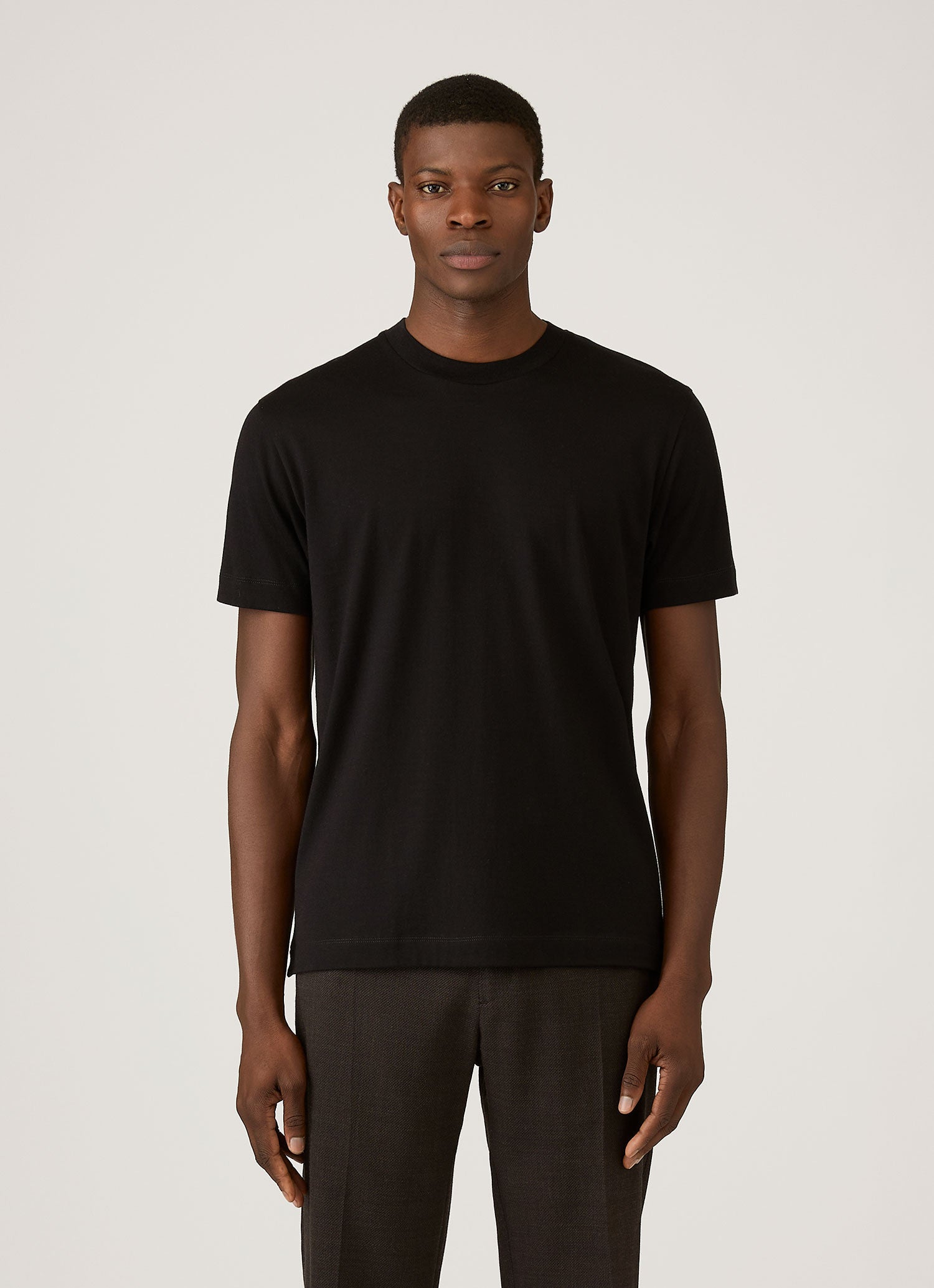 Men's Silk Cotton Cashmere T-shirt in Black