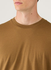 Men's Silk Cotton Cashmere T-shirt in Walnut