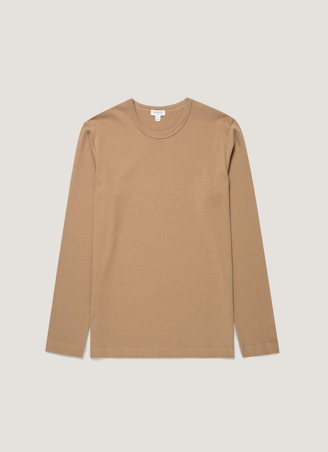 Men's Long Sleeve Heavyweight Classic T-shirt in Dark Beige