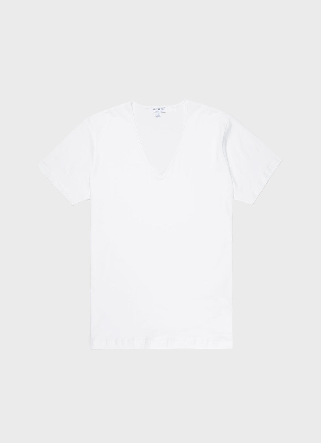 Men's Superfine Cotton V-neck Underwear T-shirt in White