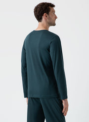 Men's Cotton Modal Lounge Long Sleeve T-shirt in Peacock