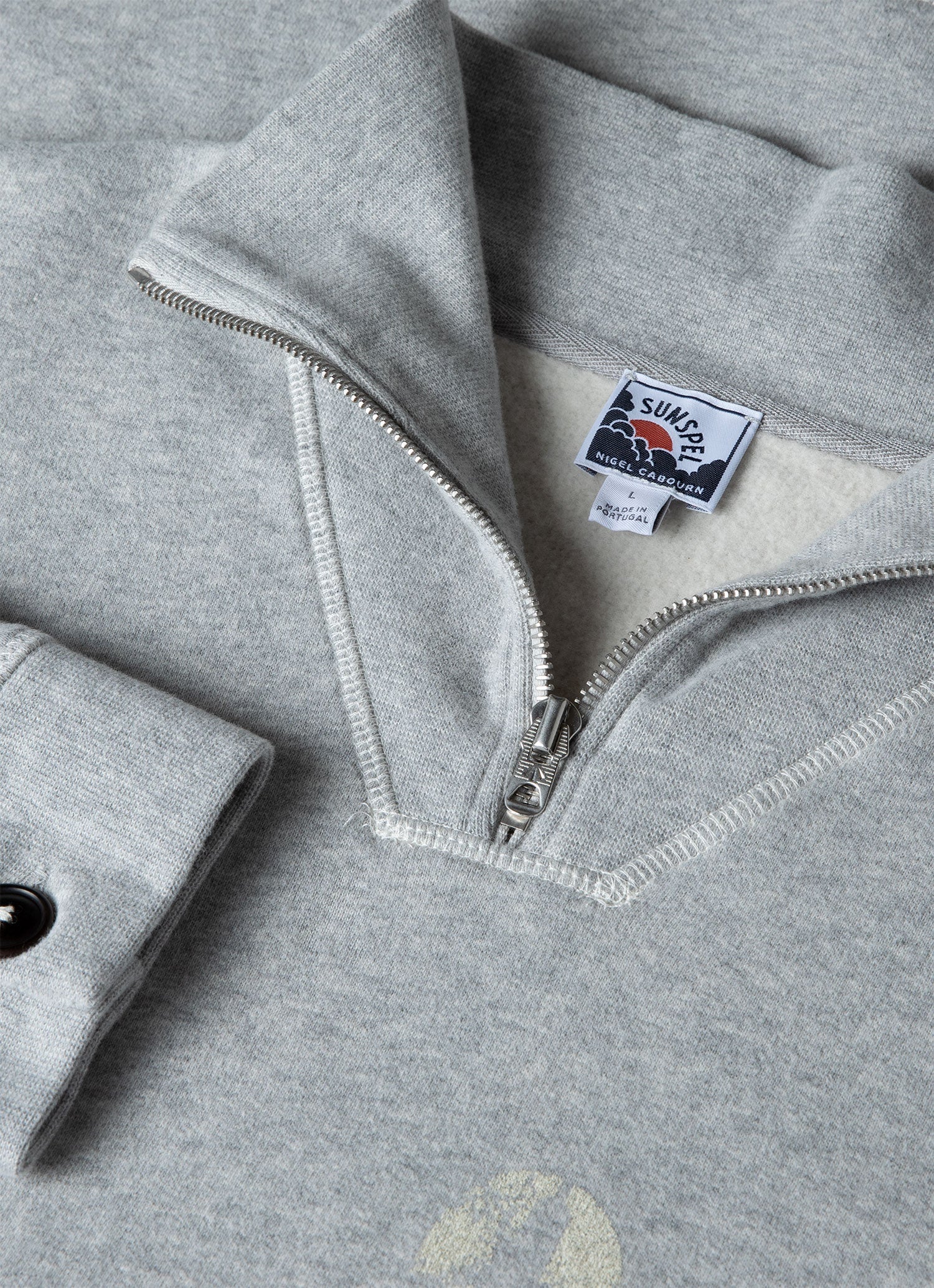 新品未使用 Nigel Cabourn × SUNSPEL XL Men's Sunspel x Nigel Cabourn Half Zip Sweatshirt in Light Grey