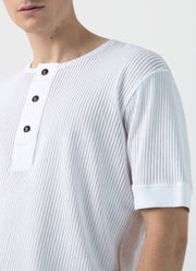 Men's Sunspel x Nigel Cabourn Mesh Henley in White