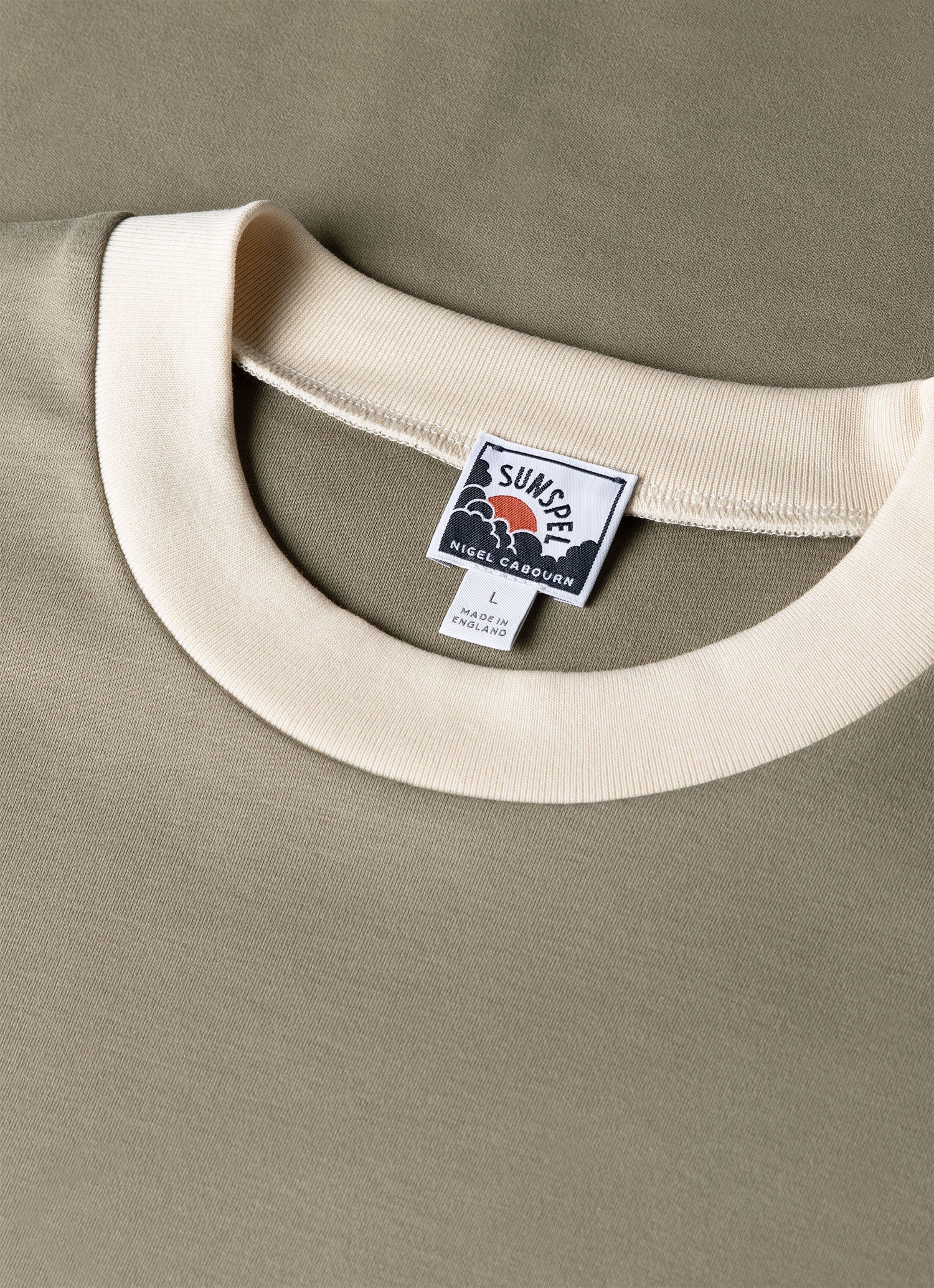 Men's Sunspel x Nigel Cabourn Carbon Brushed T-shirt in Earth