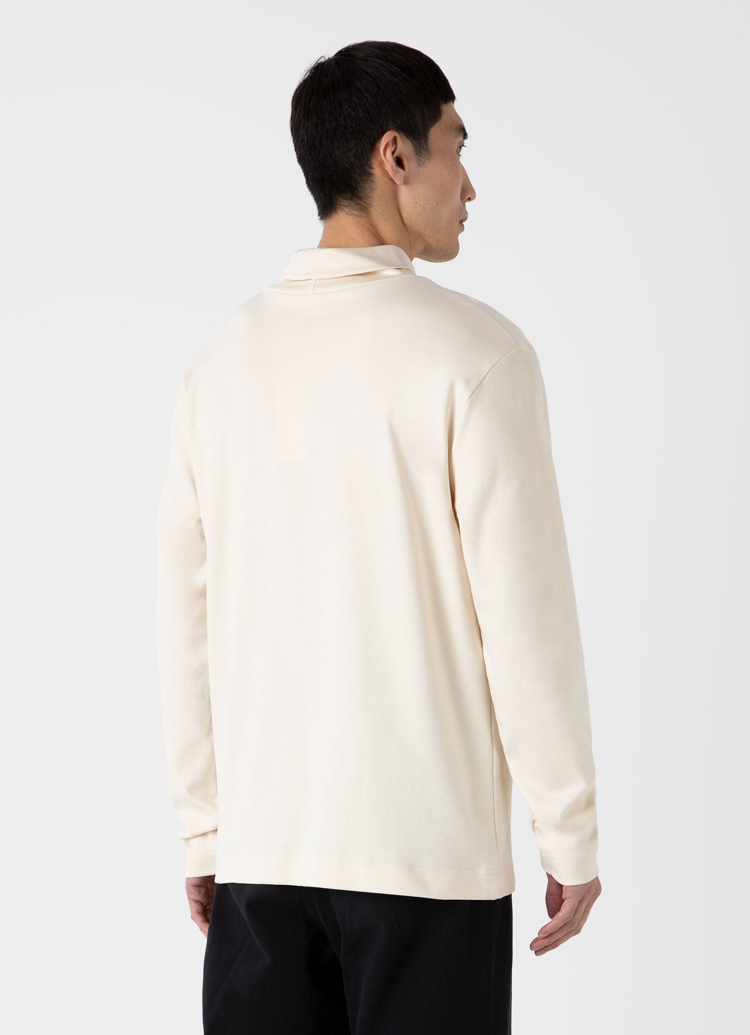 Men's Sunspel x Nigel Cabourn Carbon Brushed Roll Neck in Undyed