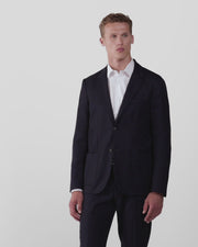 Men's Cotton Linen Unstructured Blazer in Navy