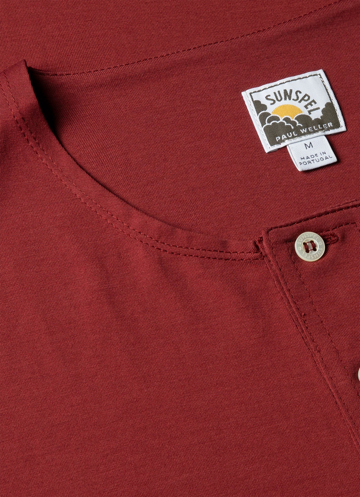 Men's Sunspel x Paul Weller Henley in Dark Cherry