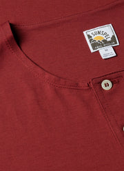 Men's Sunspel x Paul Weller Henley in Dark Cherry