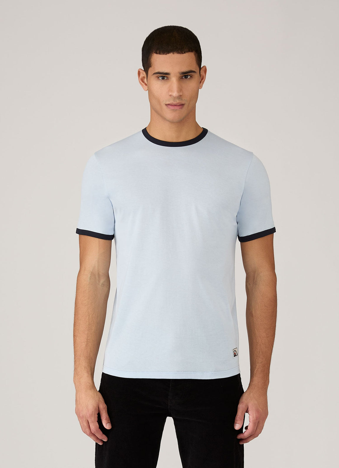 Men's Sunspel x Paul Weller Ringer T-shirt in Ice Blue
