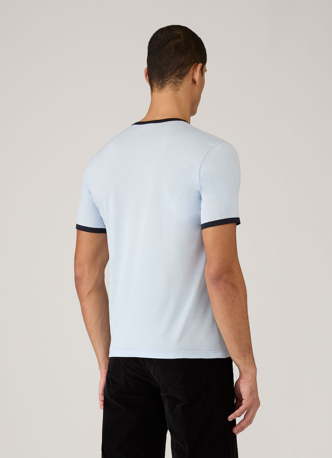 Men's Sunspel x Paul Weller Ringer T-shirt in Ice Blue