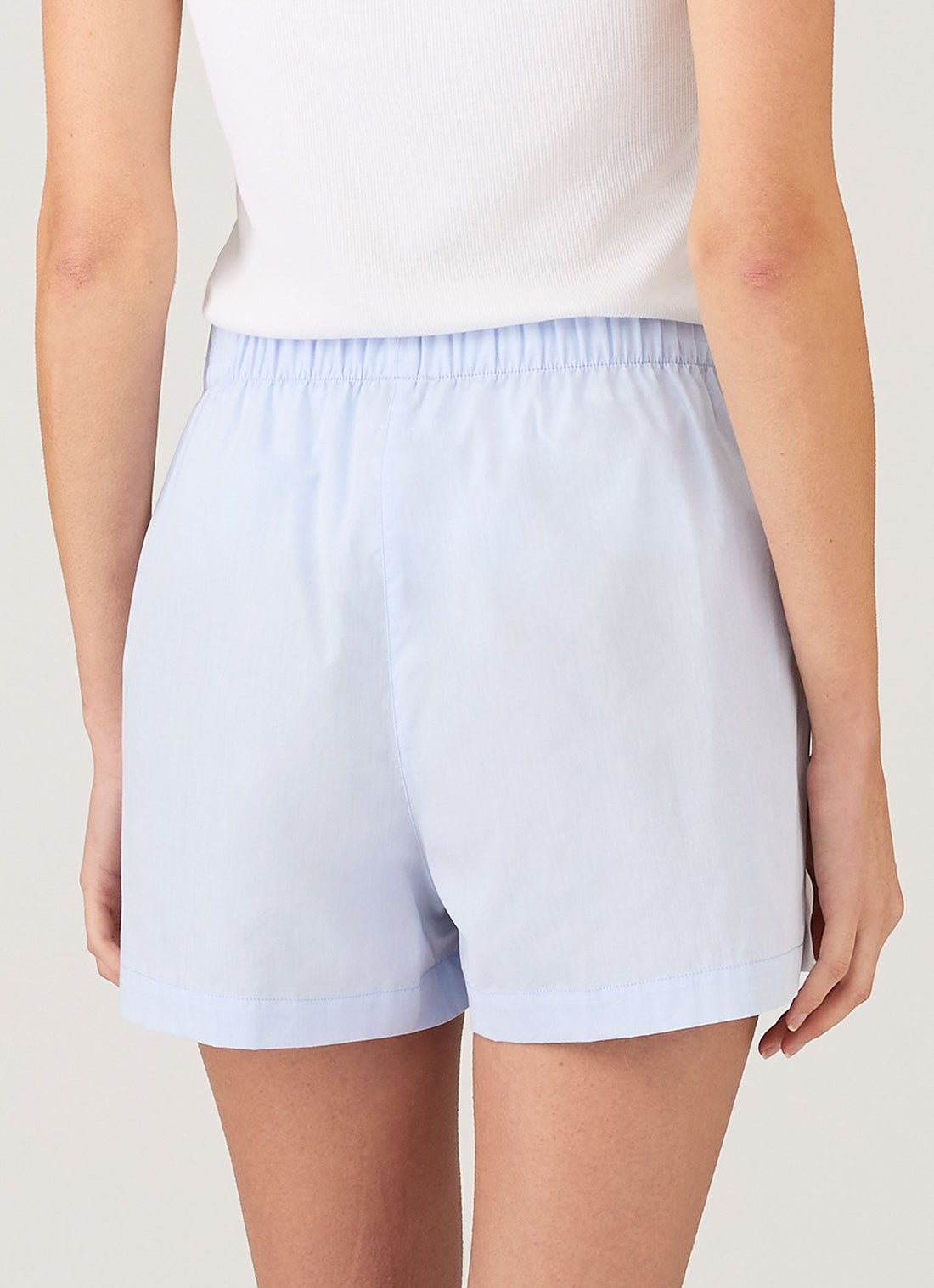 Women's Relaxed Poplin Boxer Short in Pastel Blue