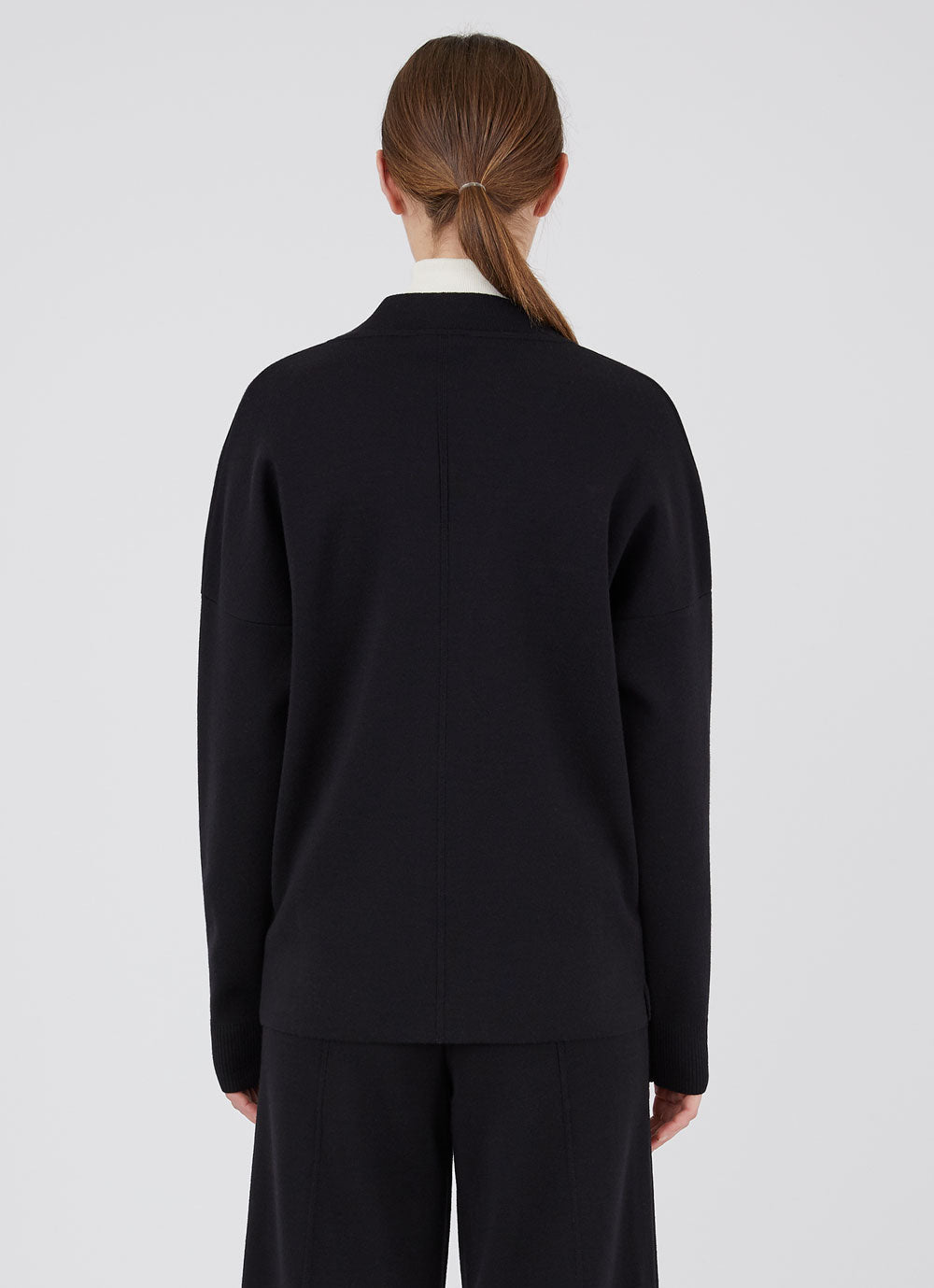 Women's Boxy Merino Cardigan in Black