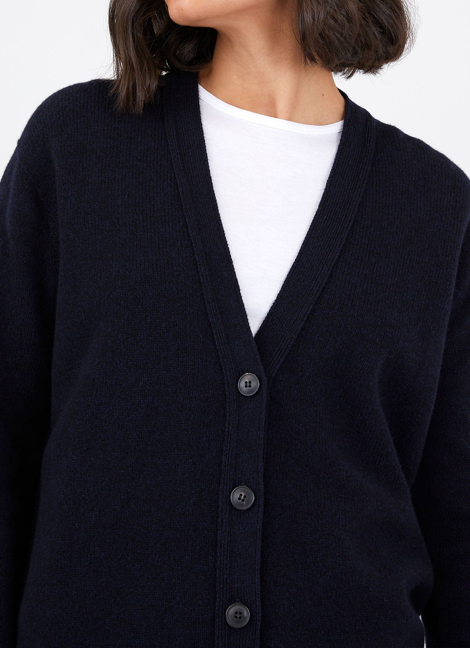 Women's Lambswool Cardigan in Black