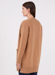 Women's Cardigan Coat in Camel