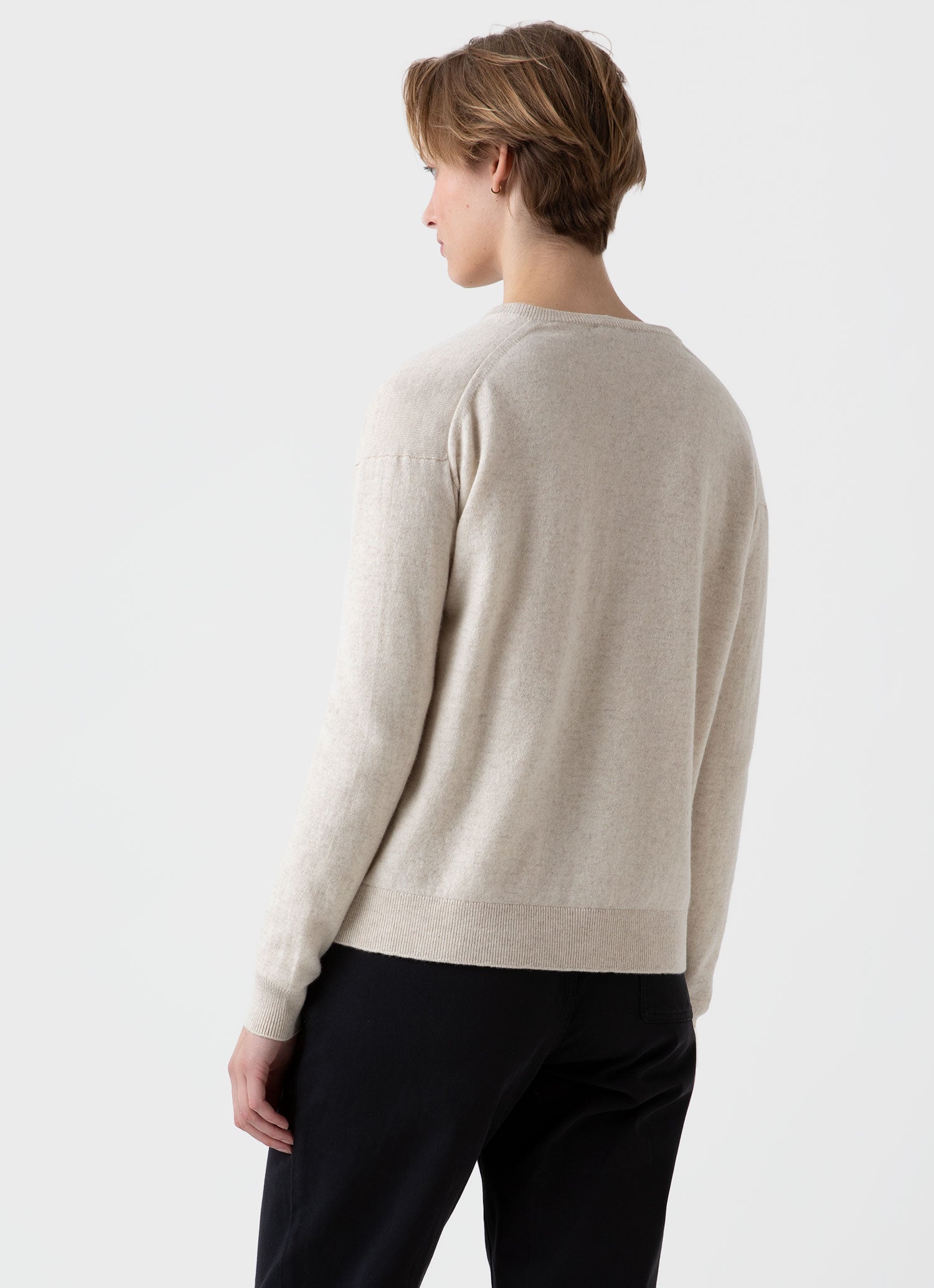 Women's Cashmere Cardigan in Natural Ecru