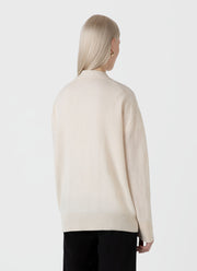 Women's Lambswool Cardigan in Ecru